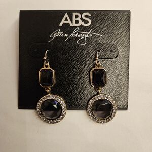 Gold and Black Drop Earrings